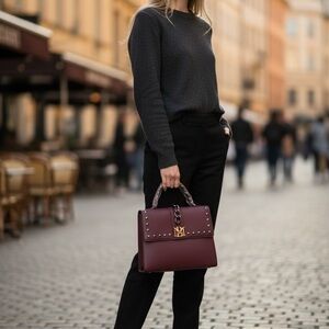 Badgley Mischka Wine Crossbody Bag